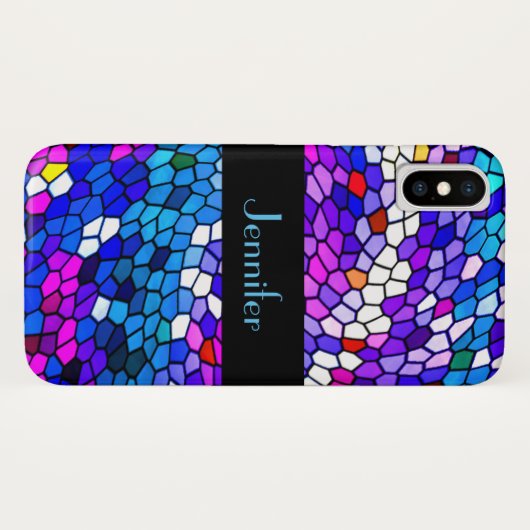 Mosaic Tile Pattern Personalized iPhone X Hoesje (Achterkant (horizontaal))