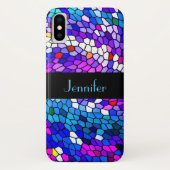 Mosaic Tile Pattern Personalized iPhone X Hoesje (Achterkant)