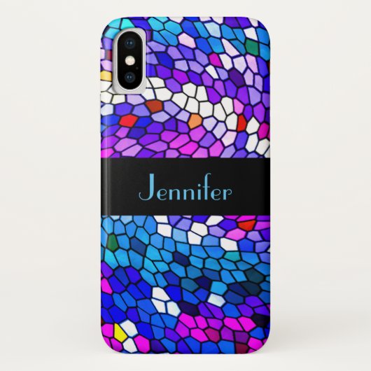 Mosaic Tile Pattern Personalized iPhone X Hoesje (Achterkant)