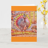 Mosaic Tom Turkey Kaart (Gele Bloem)
