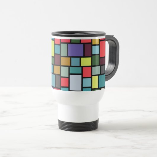 Mosaic Travel Mug Paul Klee Mondrian Reisbeker (Voorkant rechts)