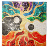 Mosaic Tree of life - Yin Yang Tegeltje (Voorkant)