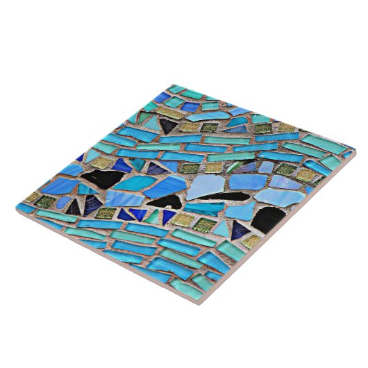 Mosaic turquoise-patroon tegeltje (Zijkant)