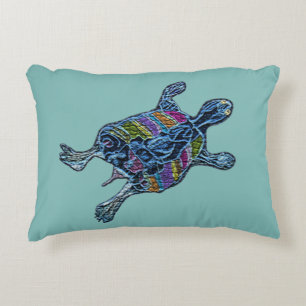 Mosaic Turtle Accent Pillow Kussen