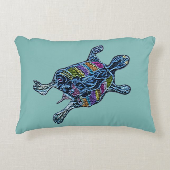 Mosaic Turtle Accent Pillow Kussen (Voorkant)