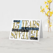 Mosaic voor felicitaties met 15-jarig jubileum van kaart (Gele Bloem)