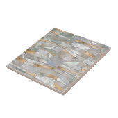 Mosaic Waves Art - Pearl and Pastel Gold Tegeltje (Zijkant)