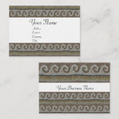 MOSAIC WAVES, lichtgrijs bruin linnen Visitekaartje (Voorkant / Achterkant)