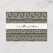 MOSAIC WAVES, lichtgrijs bruin linnen Visitekaartje (Achterkant)