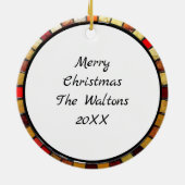 Mosaic Wolf and Owl  Art Personalized Christmas Keramisch Ornament (Achterkant)