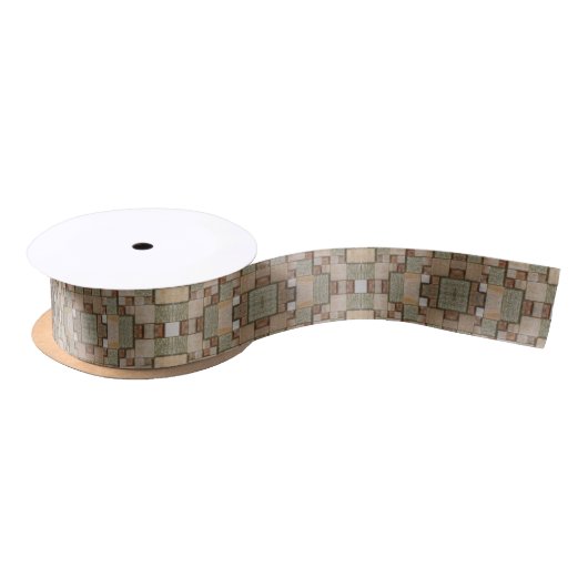 Mosaic Wood Satijnen Lint (Spoel)