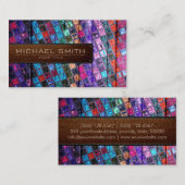 Mosaic Wooden Elegant Leather Kijk #12 Visitekaartje (Voorkant / Achterkant)