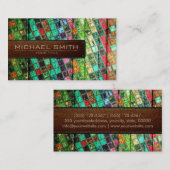 Mosaic Wooden Elegant Leather Kijk #13 Visitekaartje (Voorkant / Achterkant)