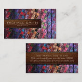 Mosaic Wooden Elegant Leather Kijk #14 Visitekaartje (Voorkant / Achterkant)