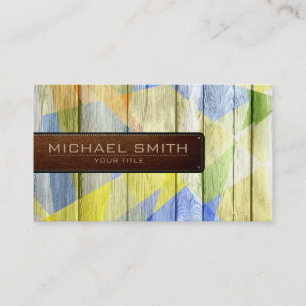 Mosaic Wooden Elegant Leather Kijk #20 Visitekaartje