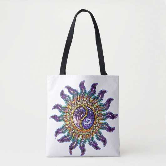 Mosaic Yin Yang Sun Canvas tas (Voorkant)