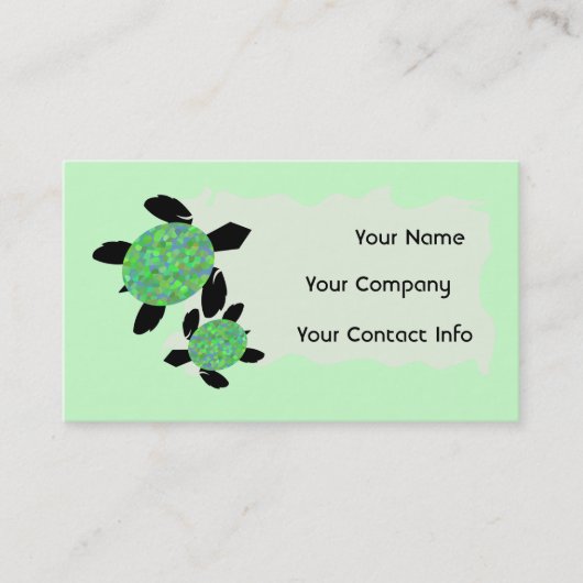 Mosaic Zee Turtle Business Card Template Visitekaartje (Voorkant)