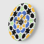 Mosaico 02 de azulejo marroquí azul y negro en grote klok (Hoek)