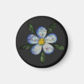 Mosaico botânico e simético com tema floral magneet (Voorkant)