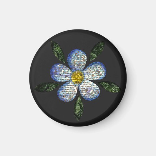 Mosaico botânico e simético com tema floral magneet (Voorkant)