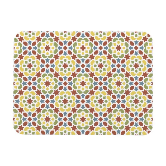 Mosaico geométrico de arabescos de Marruecos. Magneet (Horizontaal)