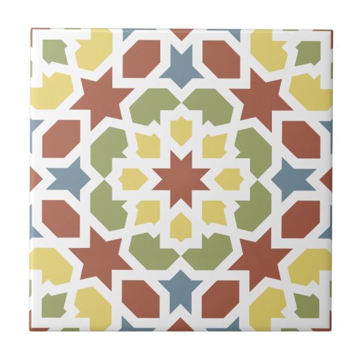 Mosaico geométrico de arabescos de Marruecos. Tegeltje (Voorkant)