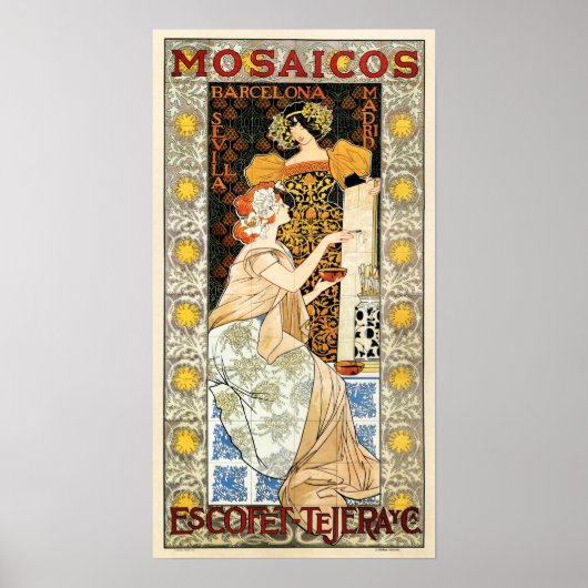 MOSAICOS Tegels Mosaic Barcelona Spanje Art Nouvea Poster (Voorkant)