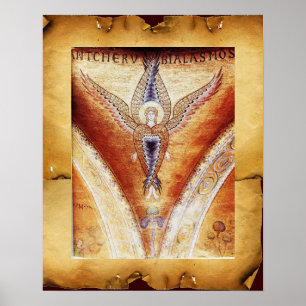 MOSAÏEK ENGEL , Bruin Perkament Poster