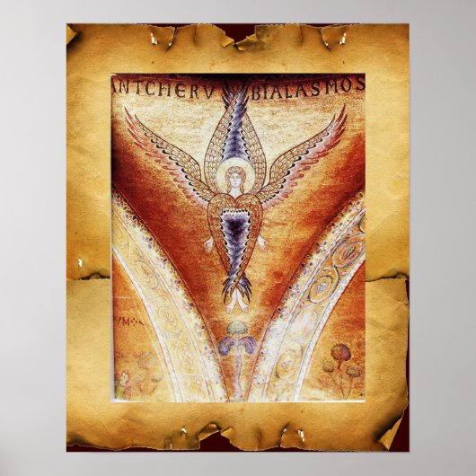MOSAÏEK ENGEL , Bruin Perkament Poster (Voorkant)