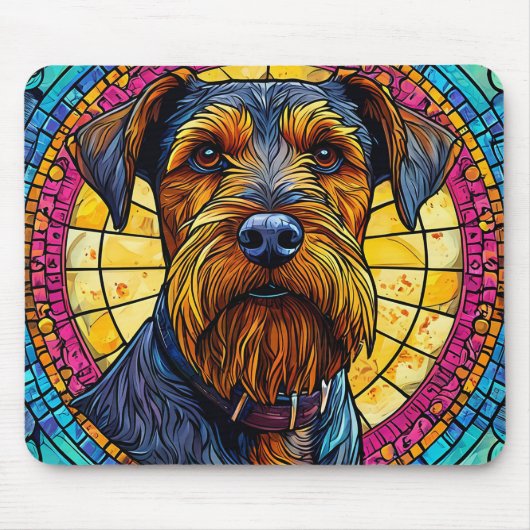 Mosaïek Hond Bureau Decoratie Cute Huisdier Liefhe Muismat (Voorkant)