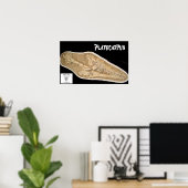 Mosasaur Skull in Matrix Poster (Thuiskantoor)