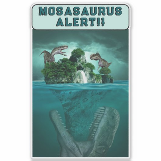 Mosasaururus Alert! Sticker (Voorkant)