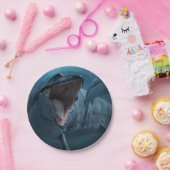 Mosasaurus achtervolgde haai papieren bordje (Feest)