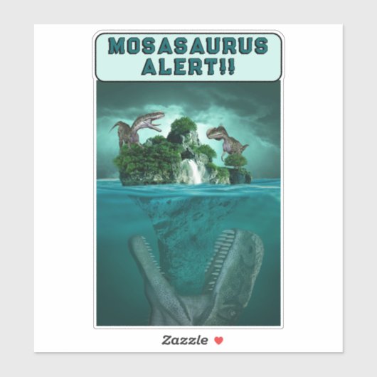 Mosasaurus Alarm! Sticker (Vel)