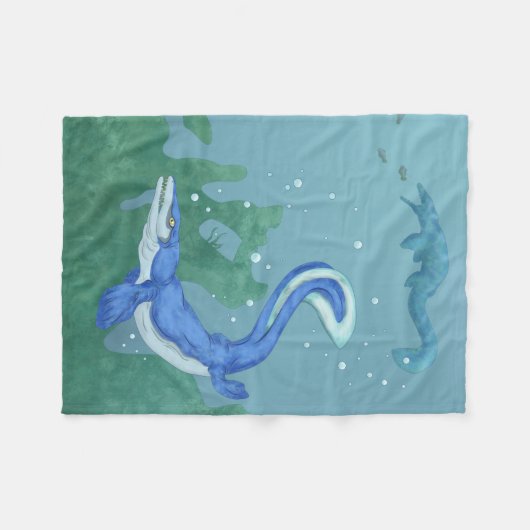 Mosasaurus Fleece Deken (Voorkant (Horizontaal))