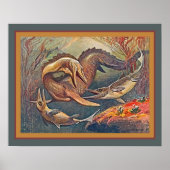 Mosasaurus & Ichthyosaurs ca.1912 Heinrich Harder Poster (Voorkant)