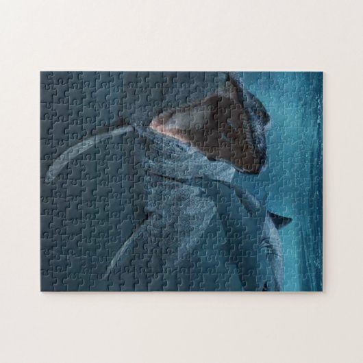 Mosasaurus jager poster acryldruk legpuzzel (Horizontaal)