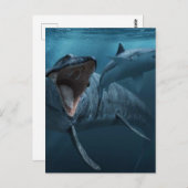 Mosasaurus jager shark poster acrylprint briefkaart (Voorkant / Achterkant)