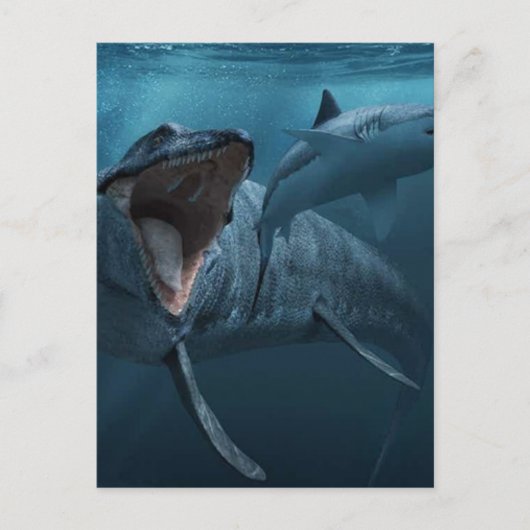 Mosasaurus jager shark poster acrylprint briefkaart (Voorkant)