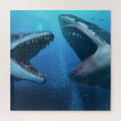 Mosasaurus versus megalodon legpuzzel (Verticaal)
