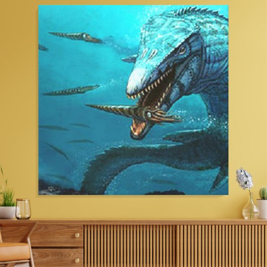 Mosasaurusjacht Canvas Afdruk (Insitu (Woonkamer))