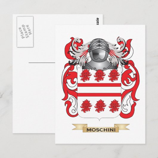 Moschini wapenschild (familiewapen) briefkaart (Voorkant / Achterkant)