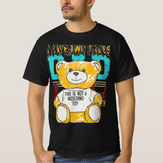Moschino JERSEY T-SHIRT BRUSHSTROKE TEDDY BEAR
