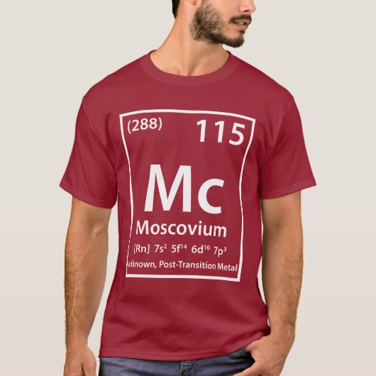 Moscovium Element (wit) T-shirt (Voorkant)