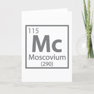 Moscovium - Russisch periodieke wetenschappelijke Feestdagen Kaart