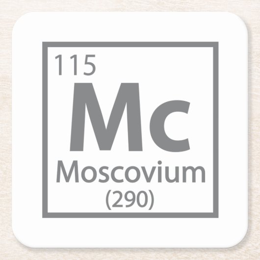 Moscovium - Russisch periodieke wetenschappelijke  Kartonnen Onderzetters (Voorkant)