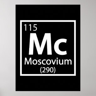 Moscovium - Russisch periodieke wetenschappelijke Poster