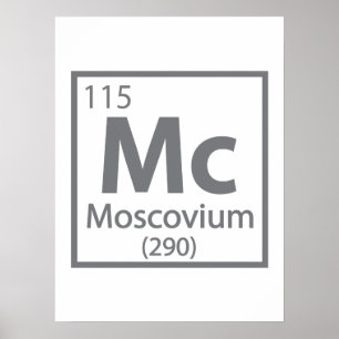Moscovium - Russisch periodieke wetenschappelijke Poster
