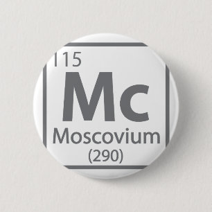 Moscovium - Russisch periodieke wetenschappelijke Ronde Button 5,7 Cm