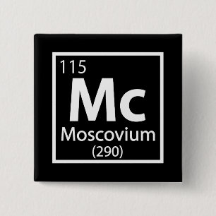 Moscovium - Russisch periodieke wetenschappelijke Vierkante Button 5,1 Cm
